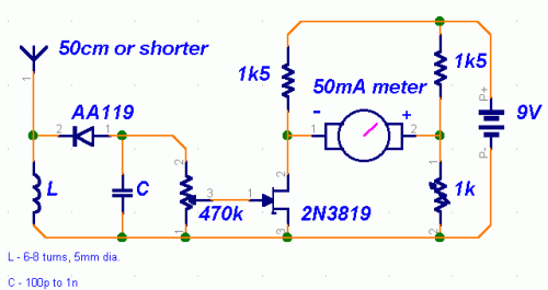Field-strength meter-Circuit diagram