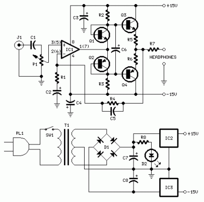 Headphone Amplifier-circuit diagram