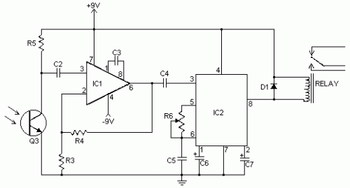Infa-Red Remote Control-Circuit diagram For Receiver