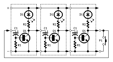 LEDs or Lamps Sequencer-Circuit diagram using LEDs