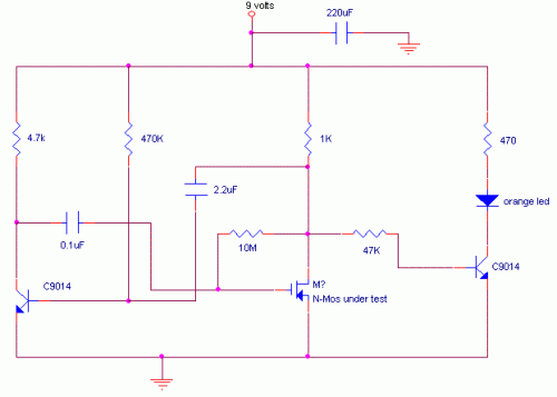 Mosfet TESTER-Circuit diagram