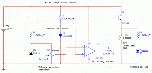 On-Off Temperature Control-Circuit diagram
