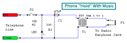 Phone "Hold" With Music-Circuit diagram