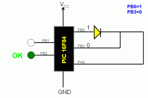 PIC diode tester-Circuit diagram