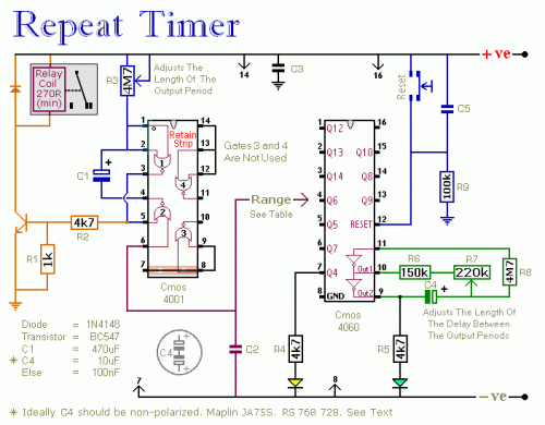 Repeating Interval Timer-Circuit diagram