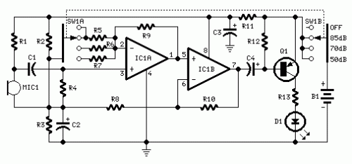 Room Noise Detector-Circuit diagram