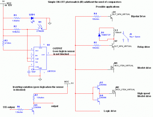 Simple optical switch-Circuit diagram