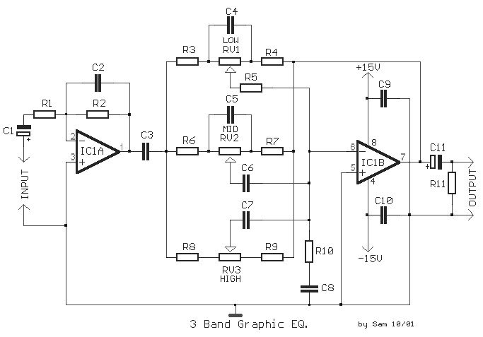 Préampli égaliseur 3 Bandes Pour Basse - Actif/passif - Remplacement Circuit Basse Active - Contrôle Basses/aigus/volume