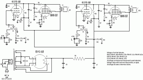 Stereo Tube Amplifier-Circuit diagram