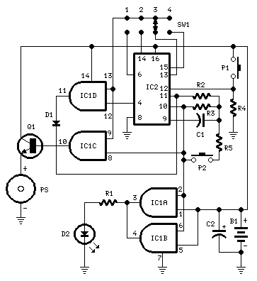 Timed Beeper-Circuit diagram