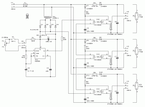 Triple Stroboscope-Circuit diagram