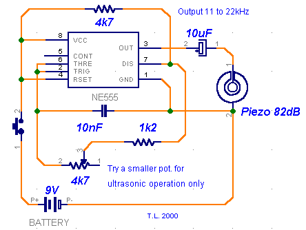 Ultrasonic Dog Whistle-Circuit diagram