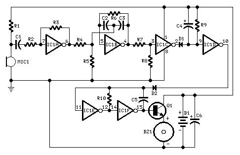 Whistle Responder-Circuit diagram