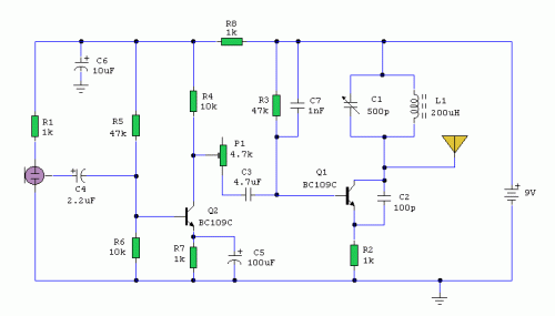 AM Transmitter-Circuit diagram