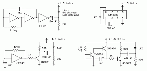 1.5 Volt LED Flashers-Circuit diagram