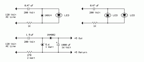 AC Line powered LEDs-Circuit diagram