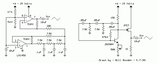 Low Frequency Sinewave Generators-Circuit diagram