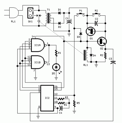 Bedside Lamp Timer-Circuit diagram