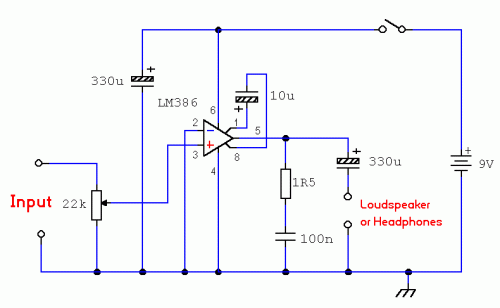 Bench Amplifier-Circuit diagram