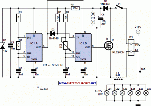 12V Dimmer-Circuit diagram