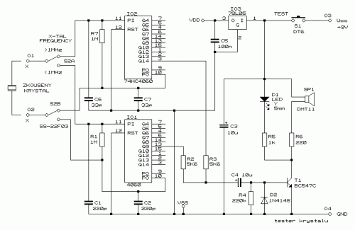 Crystal Tester-Circuit diagram