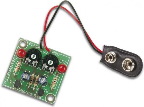Two Flashing LEDs Circuit Schematic-Picture of the project: