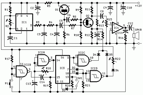 Cuckoo sound Generator-Circuit diagram
