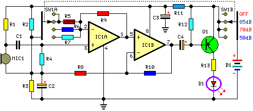 Room Noise Detector Circuit Schematic-Circuit diagram