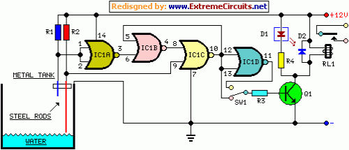 Water Pump Relay Controller Circuit Schematic-Circuit diagram