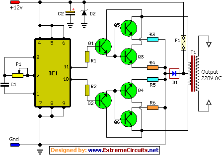 schematic circuit diagram of inverter  