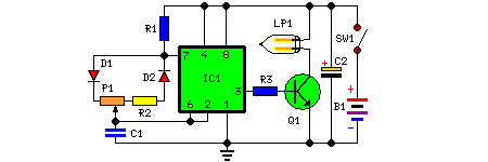 Brightness Controller Circuit For Small Lamps and Leds-Circuit diagram