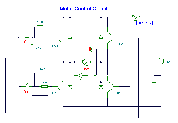 DC Motor Control Circuit circuit diagram and instructions