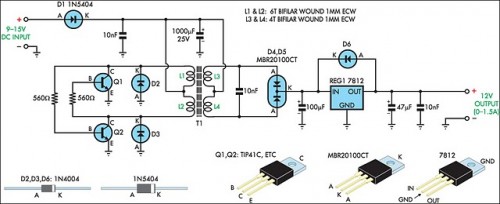 12V Regulated Inverter Supply-Circuit diagram