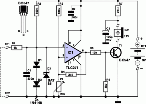 Continuity Tester Circuit Diagram-Circuit diagram