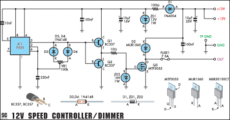 12V Speed Controller/Dimmer circuit diagram and instructions ac start relay wiring diagram 
